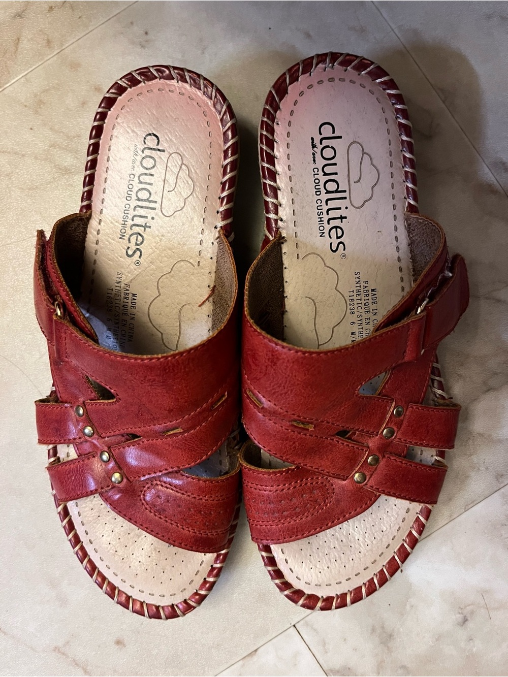 Women's Red Slide Sandals